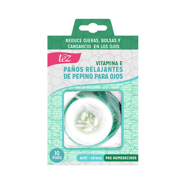 Paños Relajantes de pepino tez- 10 pads