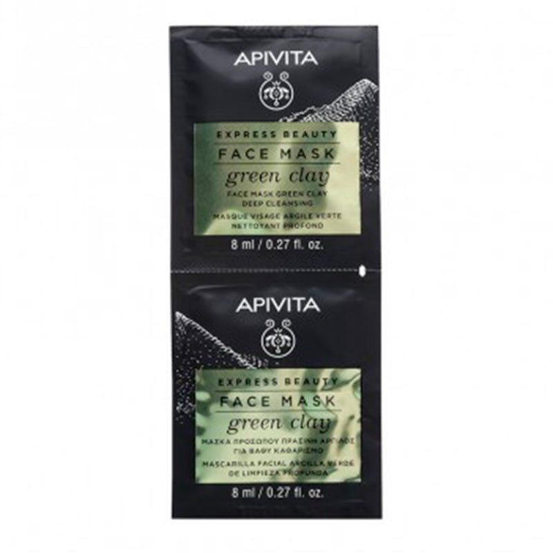 APIVITA EXPRESS BEAUTY FACE MASK GREEN CLAY 2X8ML X UNIDAD